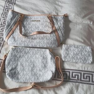 Michael Kors three piece handbag set